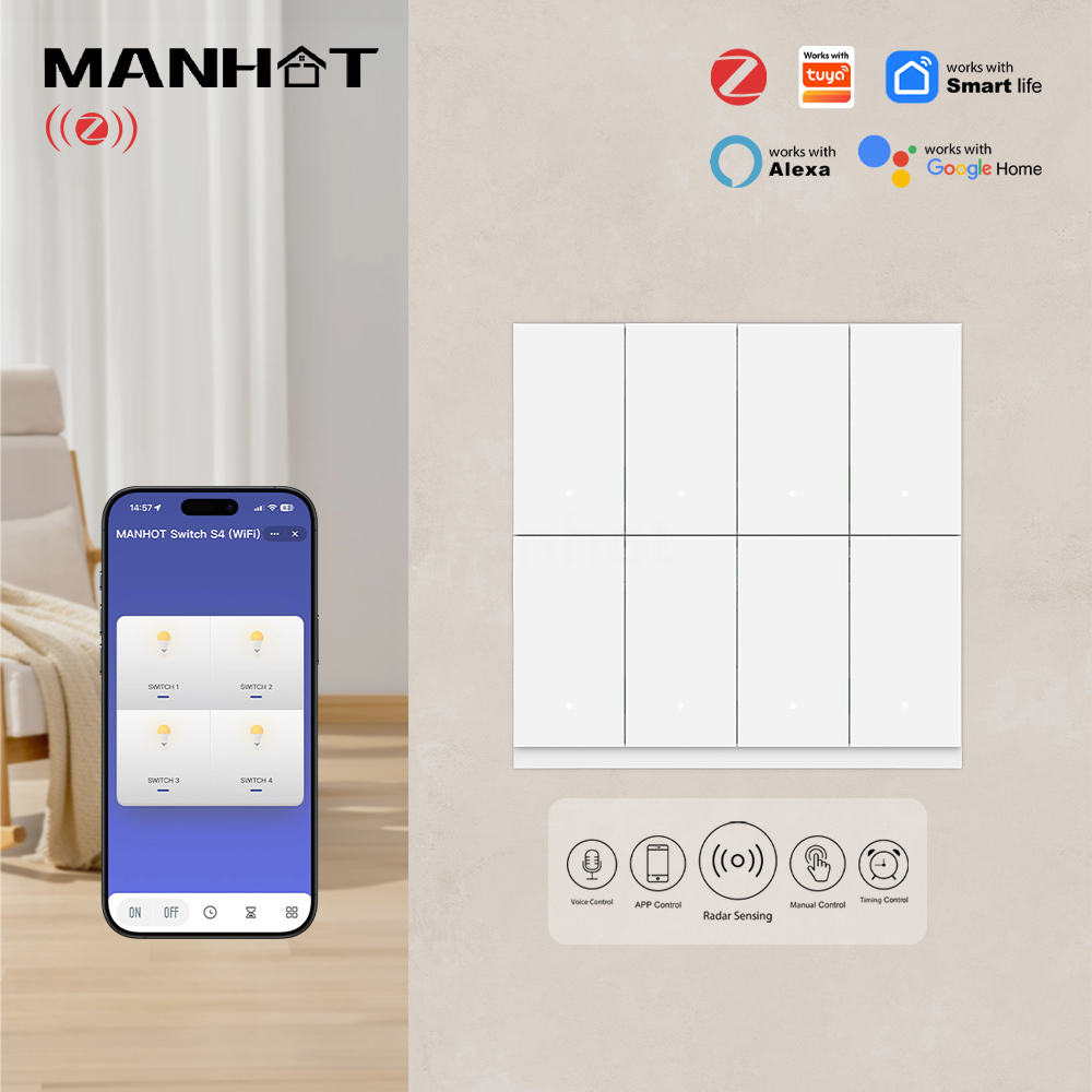 Умный выключатель MANHOT 6/8 G – обзор и цена Smart Accessories