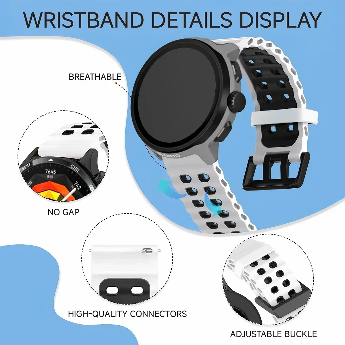22-миллиметровый дышащий двухц – обзор и цена Motorola Smartwatch Accessories