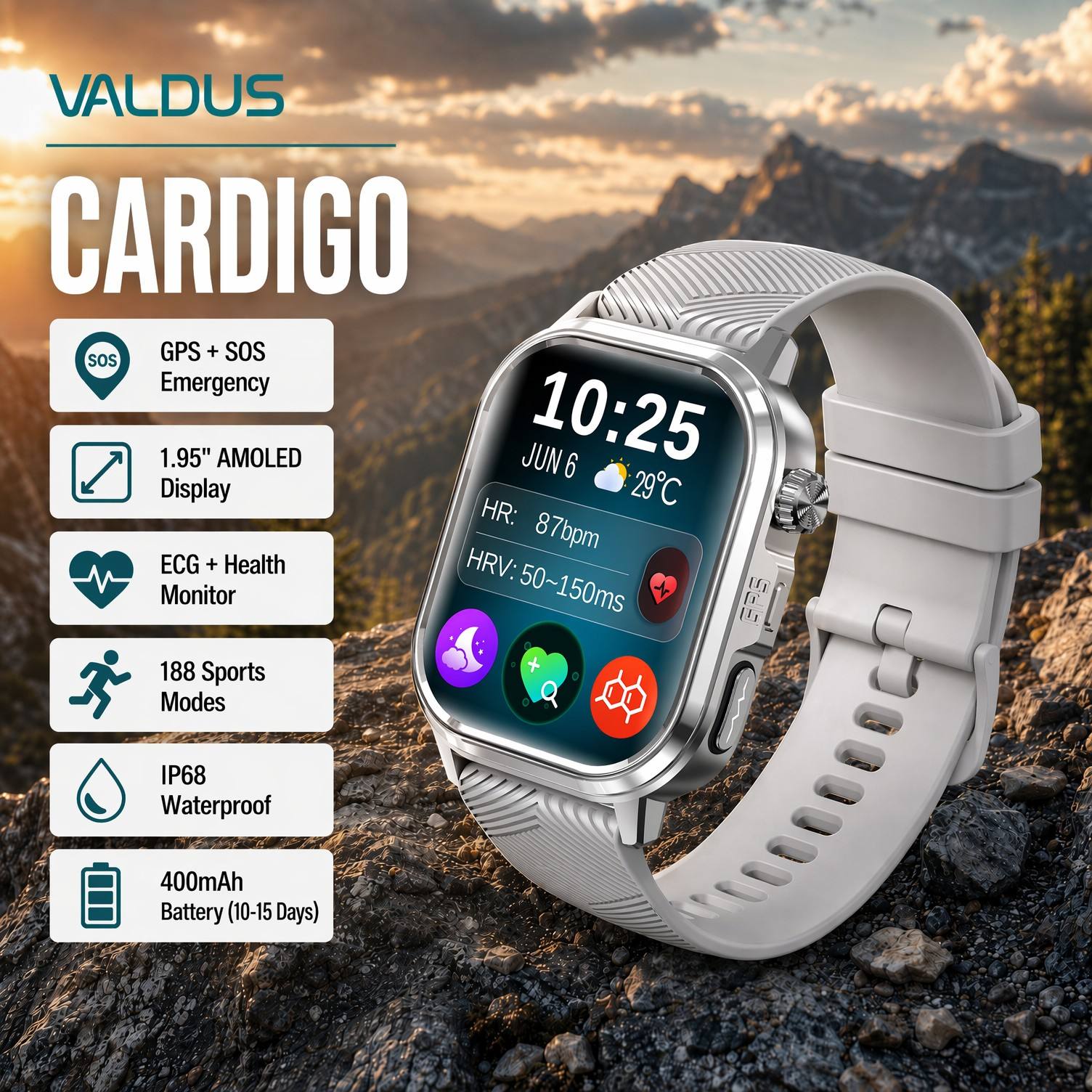 Умные часы VALDUS CARDIGO для  – обзор и цена Smartwatch Custom