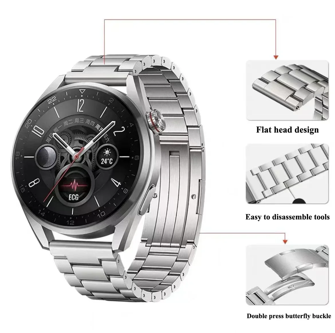 Металлический ремешок из титан – обзор и цена Motorola Smartwatch Accessories